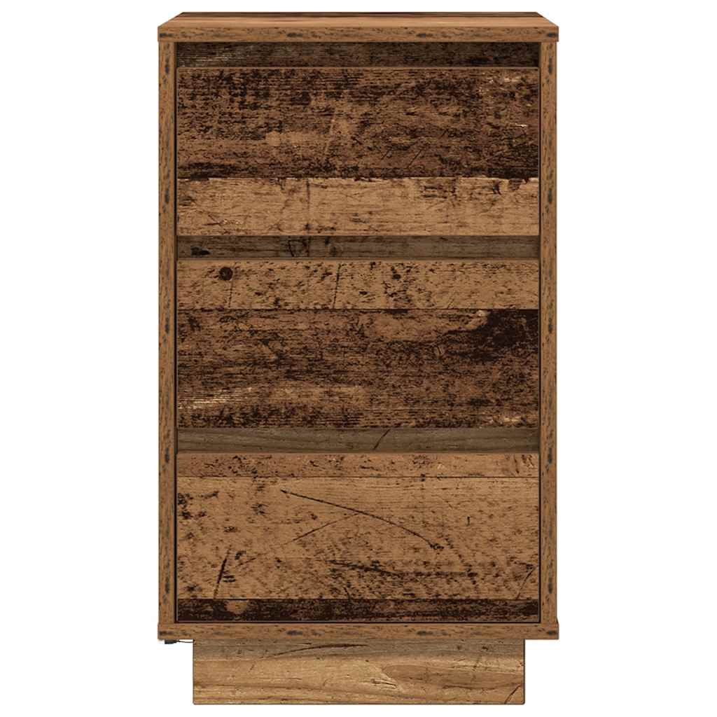 vidaXL Szafka nocna z oświetleniem LED Stare drewno 38x34x65 cm