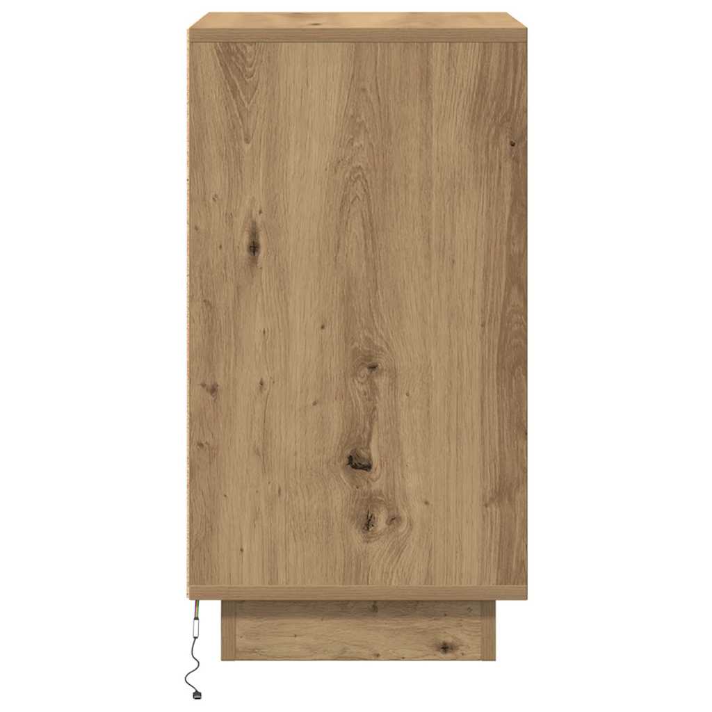 vidaXL Szafka nocna z oświetleniem LED Dąb Artisan 38x34x65 cm