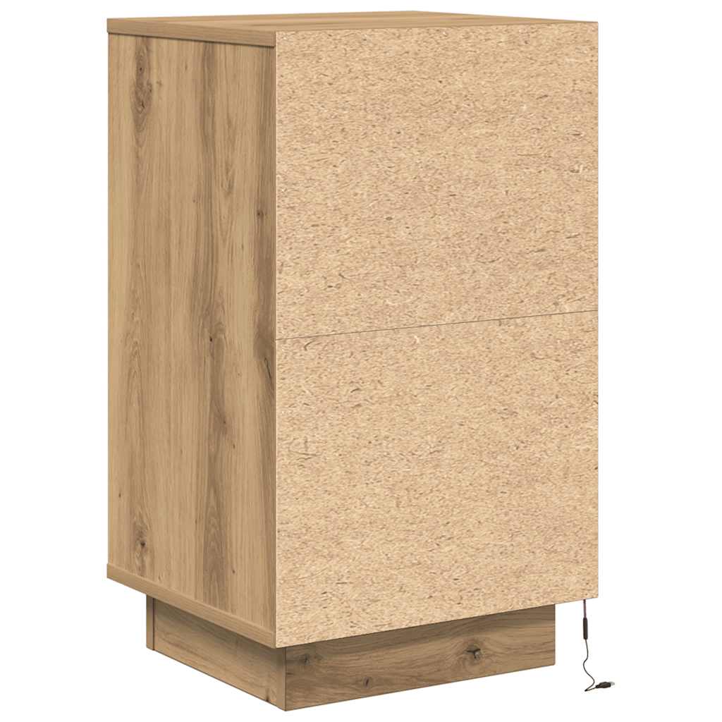vidaXL Szafka nocna z oświetleniem LED Dąb Artisan 38x34x65 cm