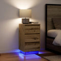 vidaXL Szafka nocna z oświetleniem LED Dąb Artisan 38x34x65 cm