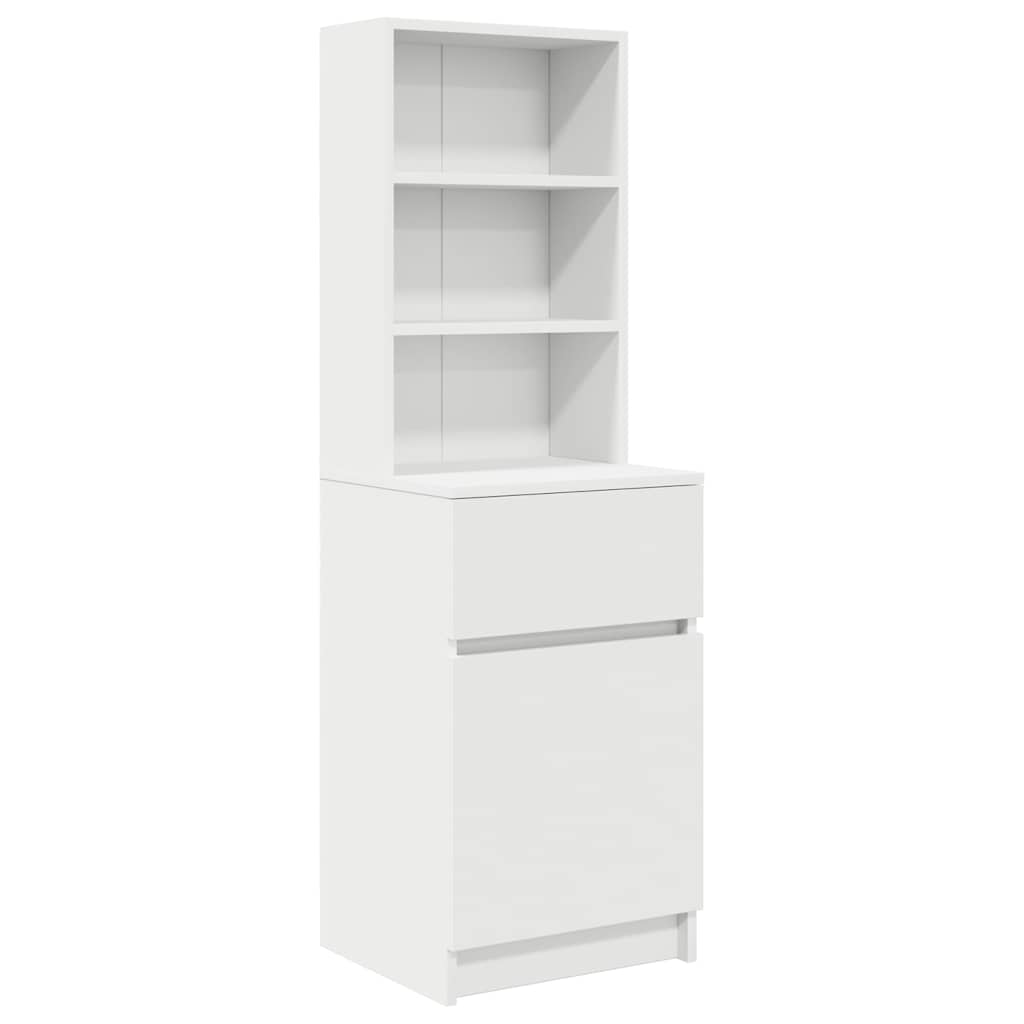 vidaXL Szafka nocna Biała 39x35x125 cm Drewno klejone