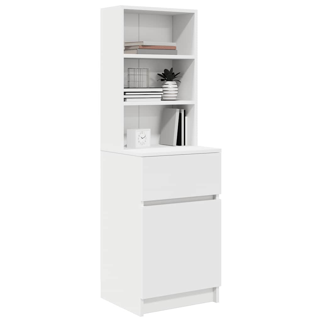 vidaXL Szafka nocna Biała 39x35x125 cm Drewno klejone