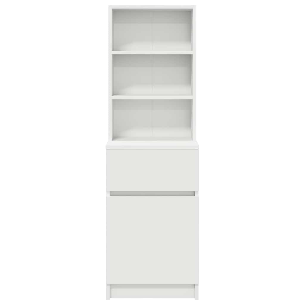 vidaXL Szafka nocna Biała 39x35x125 cm Drewno klejone