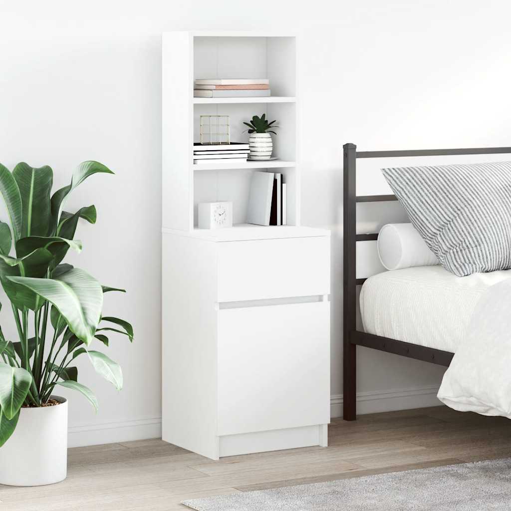 vidaXL Szafka nocna Biała 39x35x125 cm Drewno klejone
