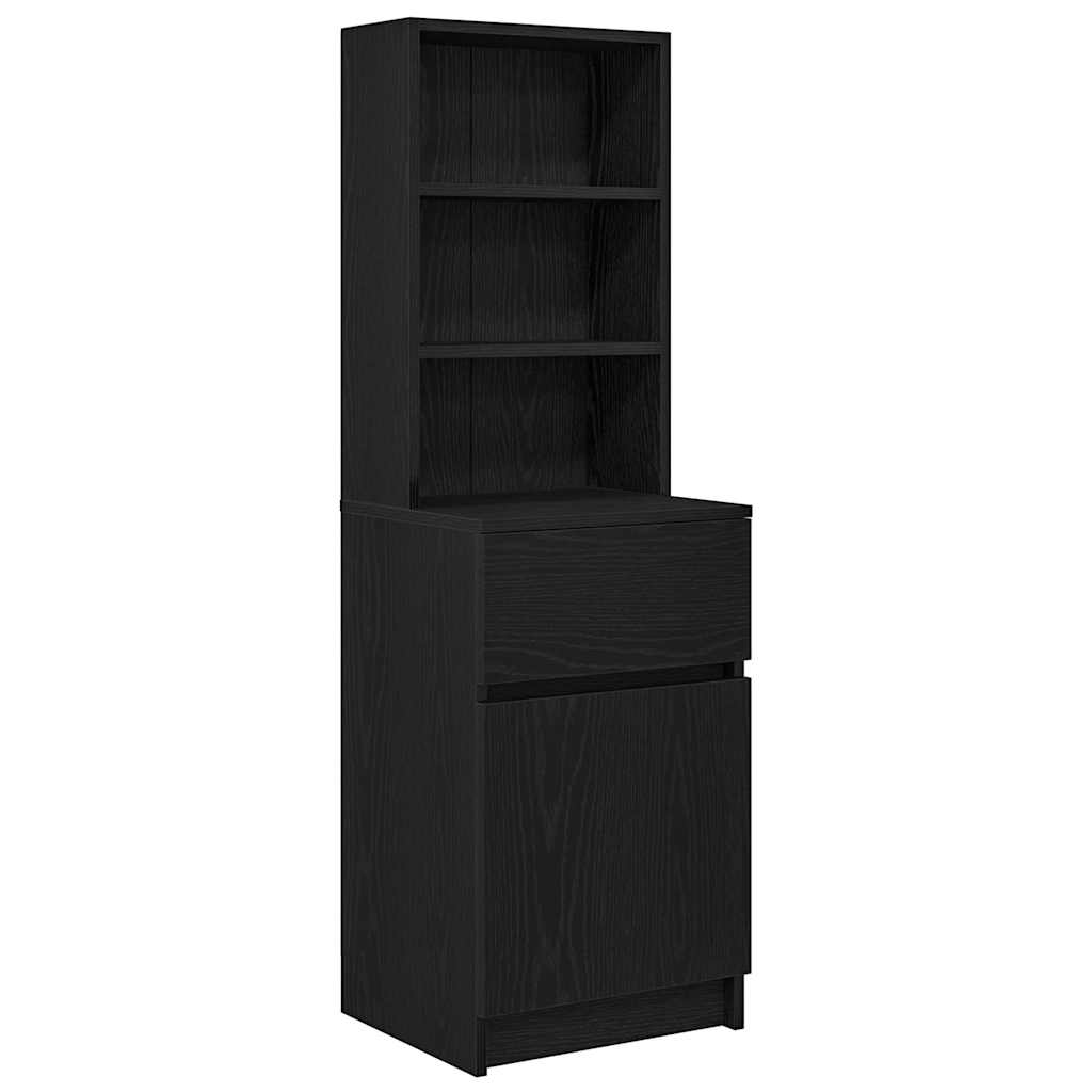 vidaXL Szafka nocna Czarna 39x35x125 cm Drewno klejone