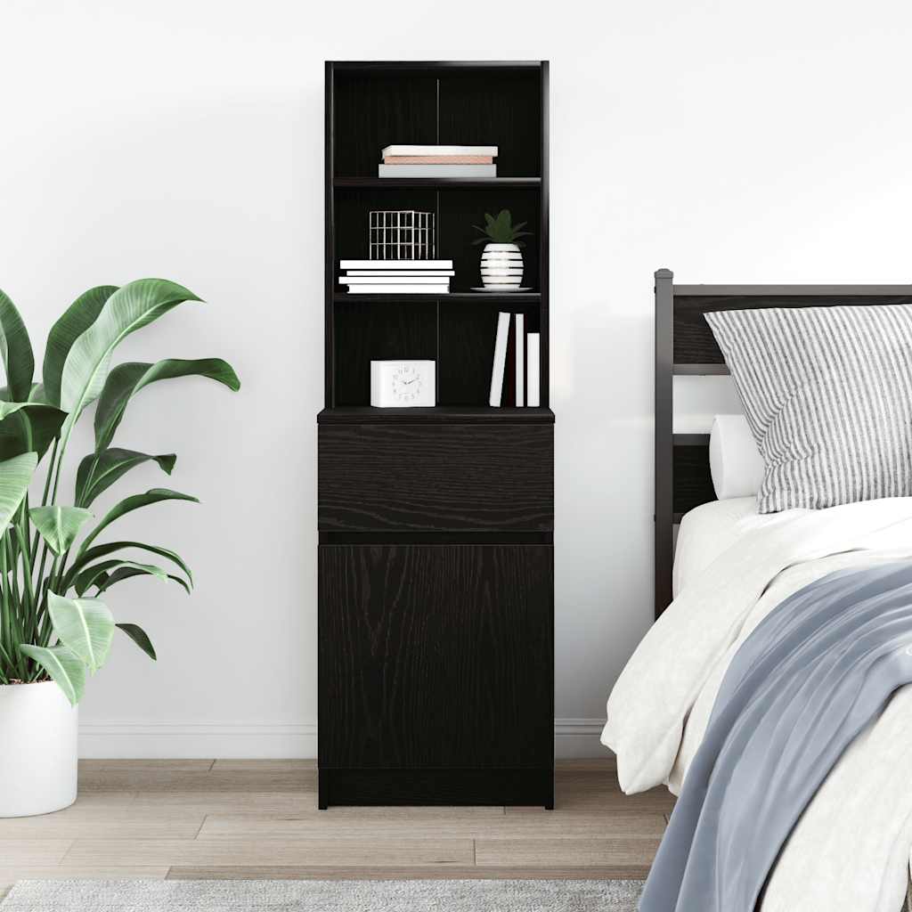 vidaXL Szafka nocna Czarna 39x35x125 cm Drewno klejone