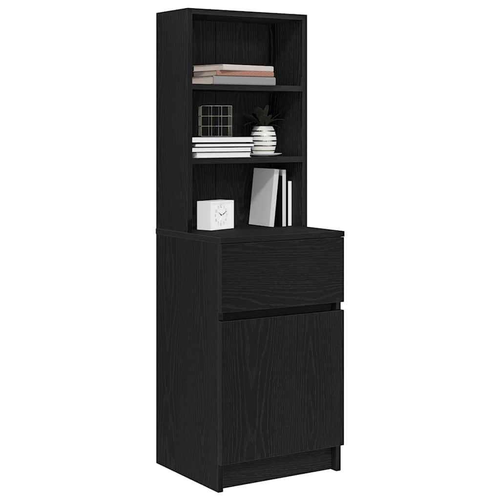vidaXL Szafka nocna Czarna 39x35x125 cm Drewno klejone