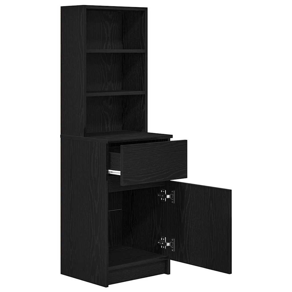 vidaXL Szafka nocna Czarna 39x35x125 cm Drewno klejone
