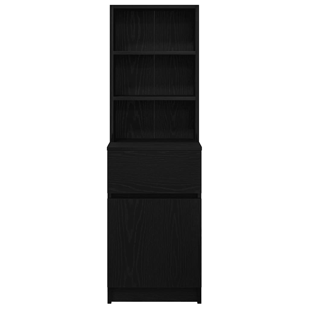 vidaXL Szafka nocna Czarna 39x35x125 cm Drewno klejone