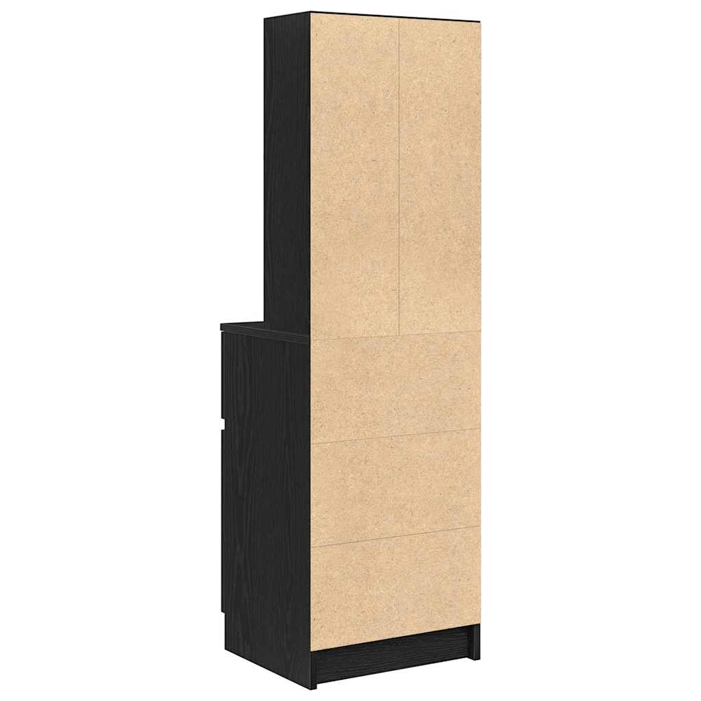 vidaXL Szafka nocna Czarna 39x35x125 cm Drewno klejone