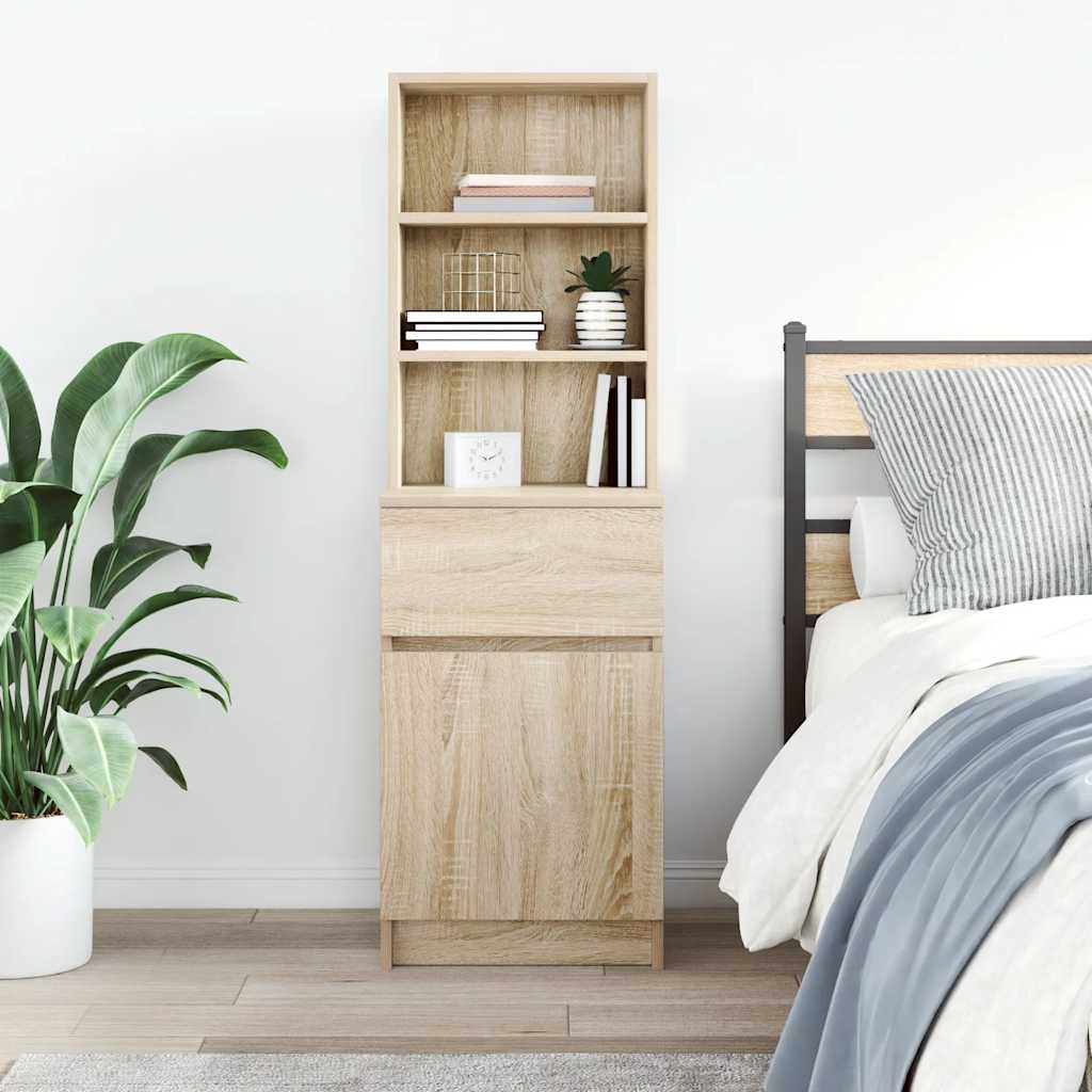 vidaXL Szafka nocna Sonoma Oak 39x35x125 cm Drewno klejone