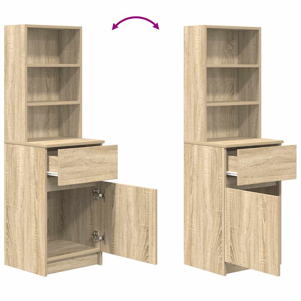 vidaXL Szafka nocna Sonoma Oak 39x35x125 cm Drewno klejone