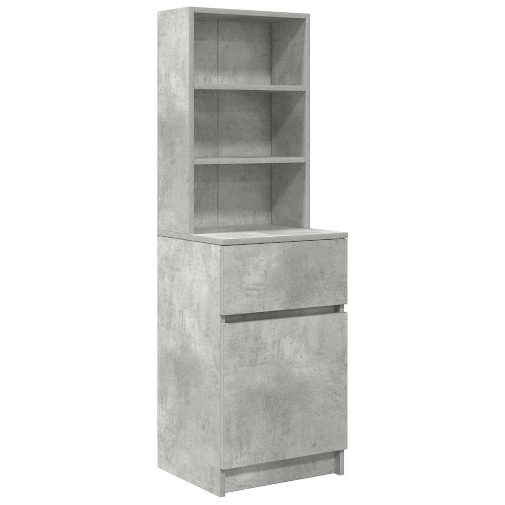 vidaXL Szafka nocna Beton Szary 39x35x125 cm Drewno klejone
