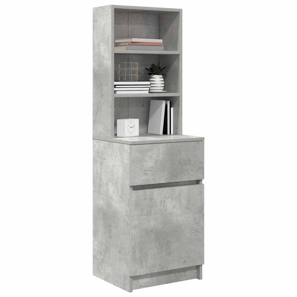 vidaXL Szafka nocna Beton Szary 39x35x125 cm Drewno klejone