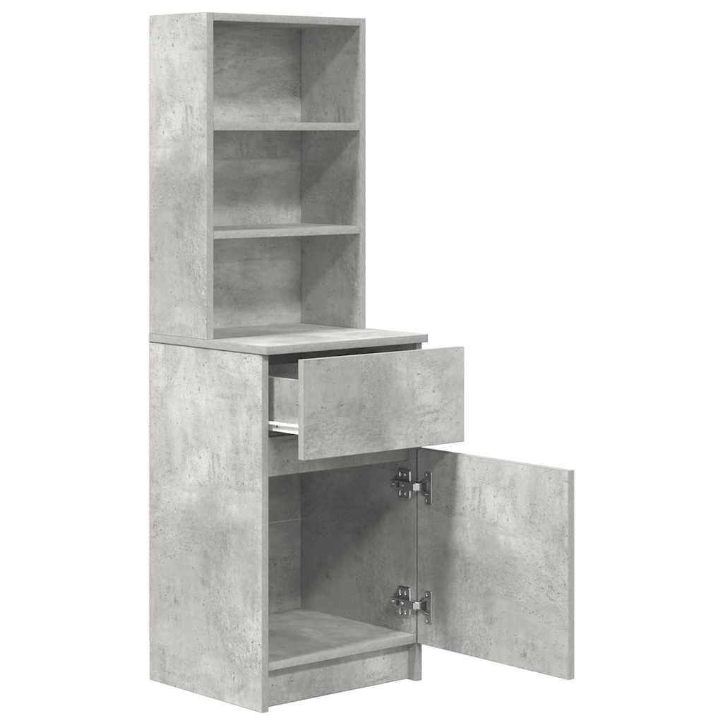 vidaXL Szafka nocna Beton Szary 39x35x125 cm Drewno klejone