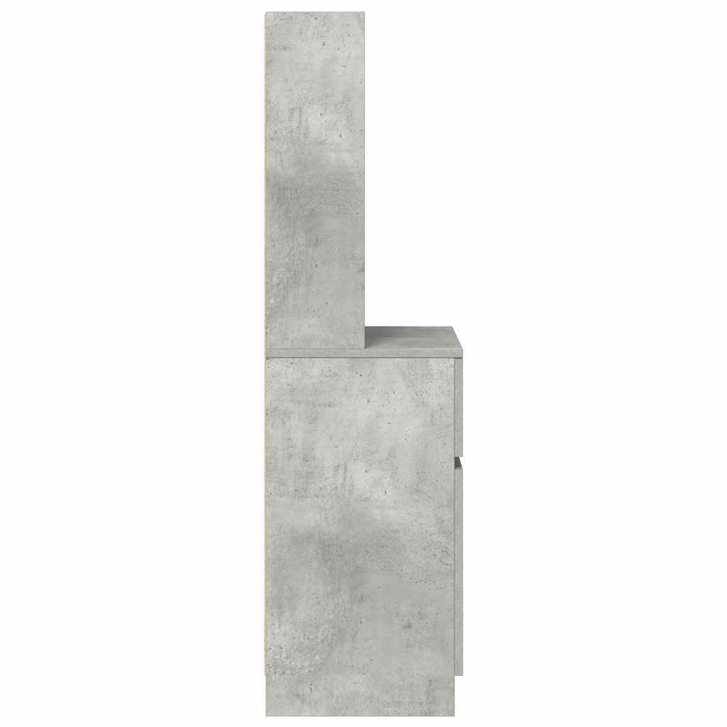 vidaXL Szafka nocna Beton Szary 39x35x125 cm Drewno klejone