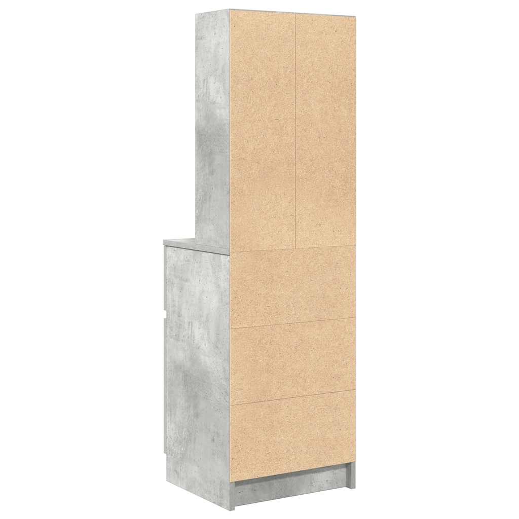 vidaXL Szafka nocna Beton Szary 39x35x125 cm Drewno klejone