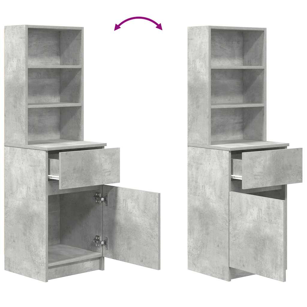 vidaXL Szafka nocna Beton Szary 39x35x125 cm Drewno klejone