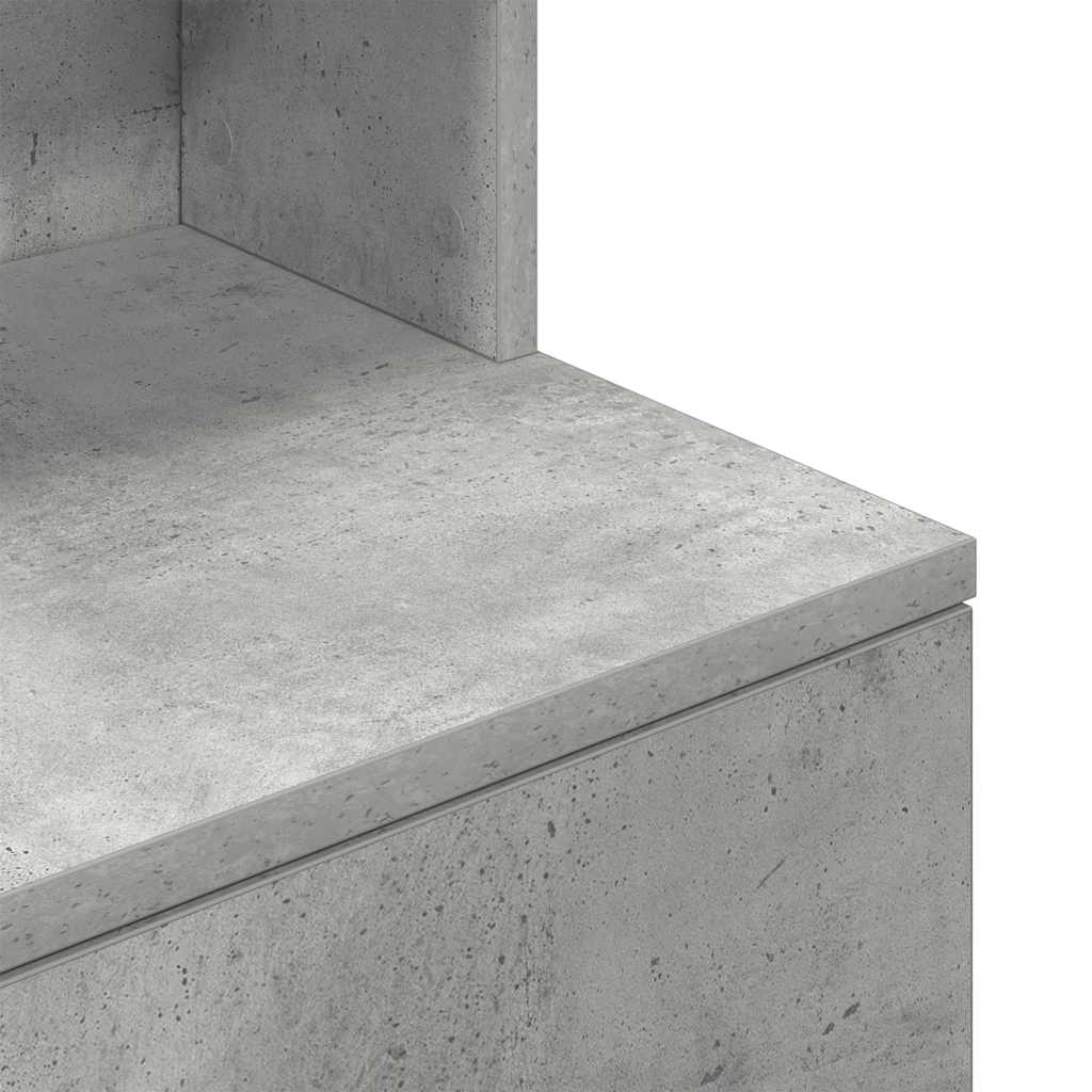 vidaXL Szafka nocna Beton Szary 39x35x125 cm Drewno klejone