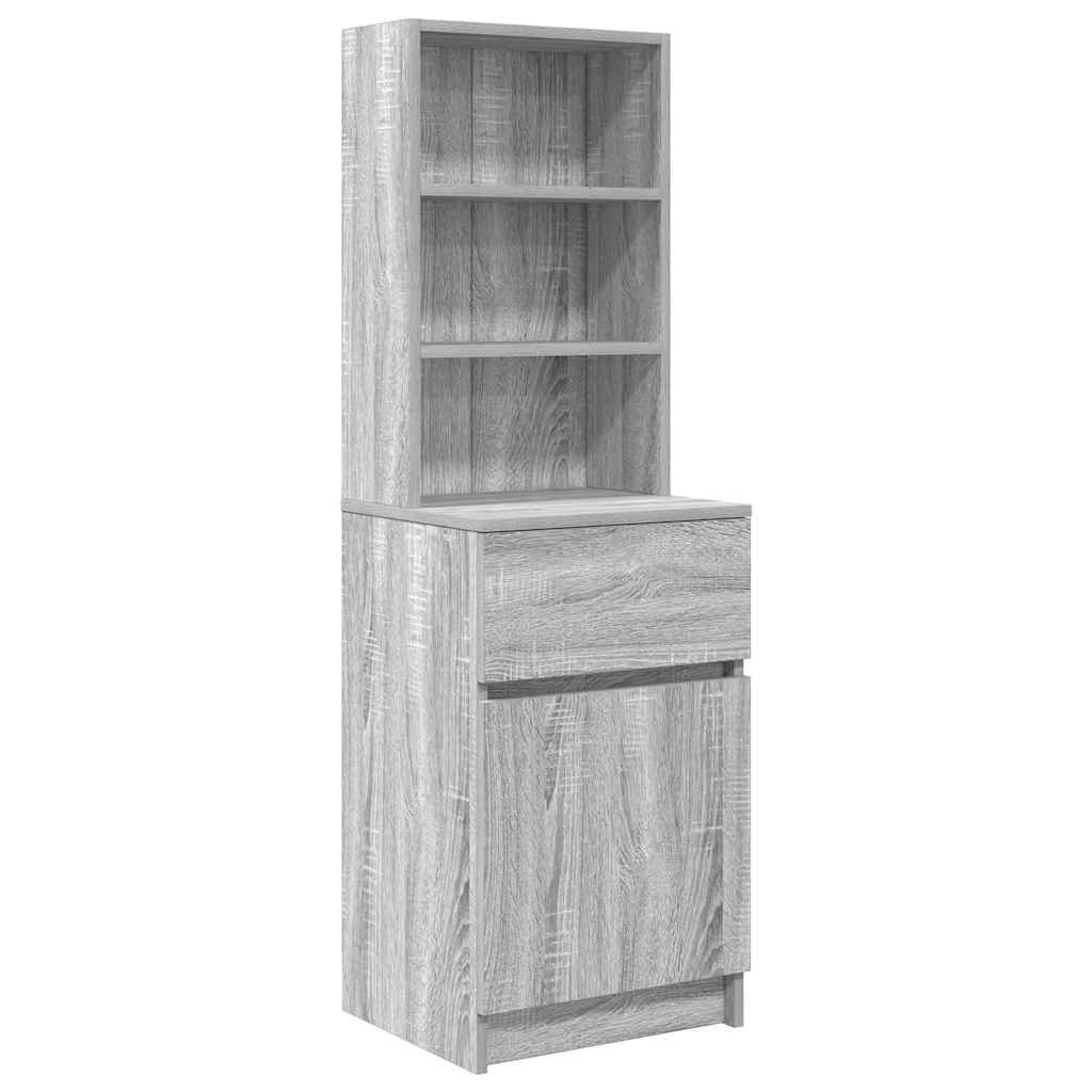 vidaXL Szafka nocna Szara Sonoma 39x35x125 cm Drewno klejone