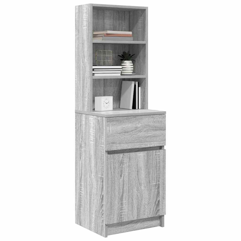 vidaXL Szafka nocna Szara Sonoma 39x35x125 cm Drewno klejone