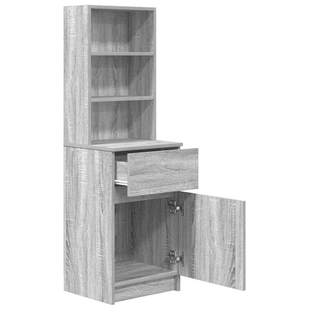 vidaXL Szafka nocna Szara Sonoma 39x35x125 cm Drewno klejone