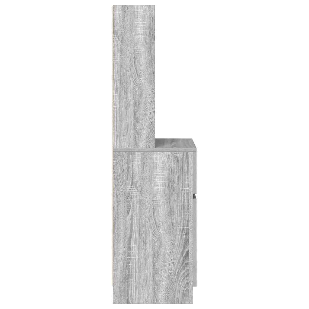vidaXL Szafka nocna Szara Sonoma 39x35x125 cm Drewno klejone