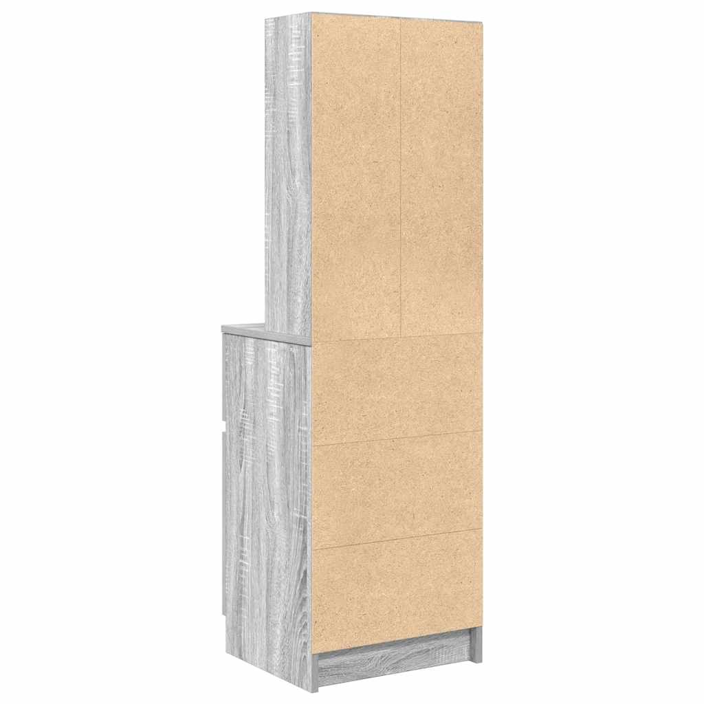 vidaXL Szafka nocna Szara Sonoma 39x35x125 cm Drewno klejone
