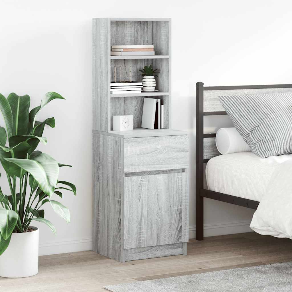 vidaXL Szafka nocna Szara Sonoma 39x35x125 cm Drewno klejone