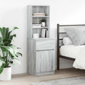 vidaXL Szafka nocna Szara Sonoma 39x35x125 cm Drewno klejone