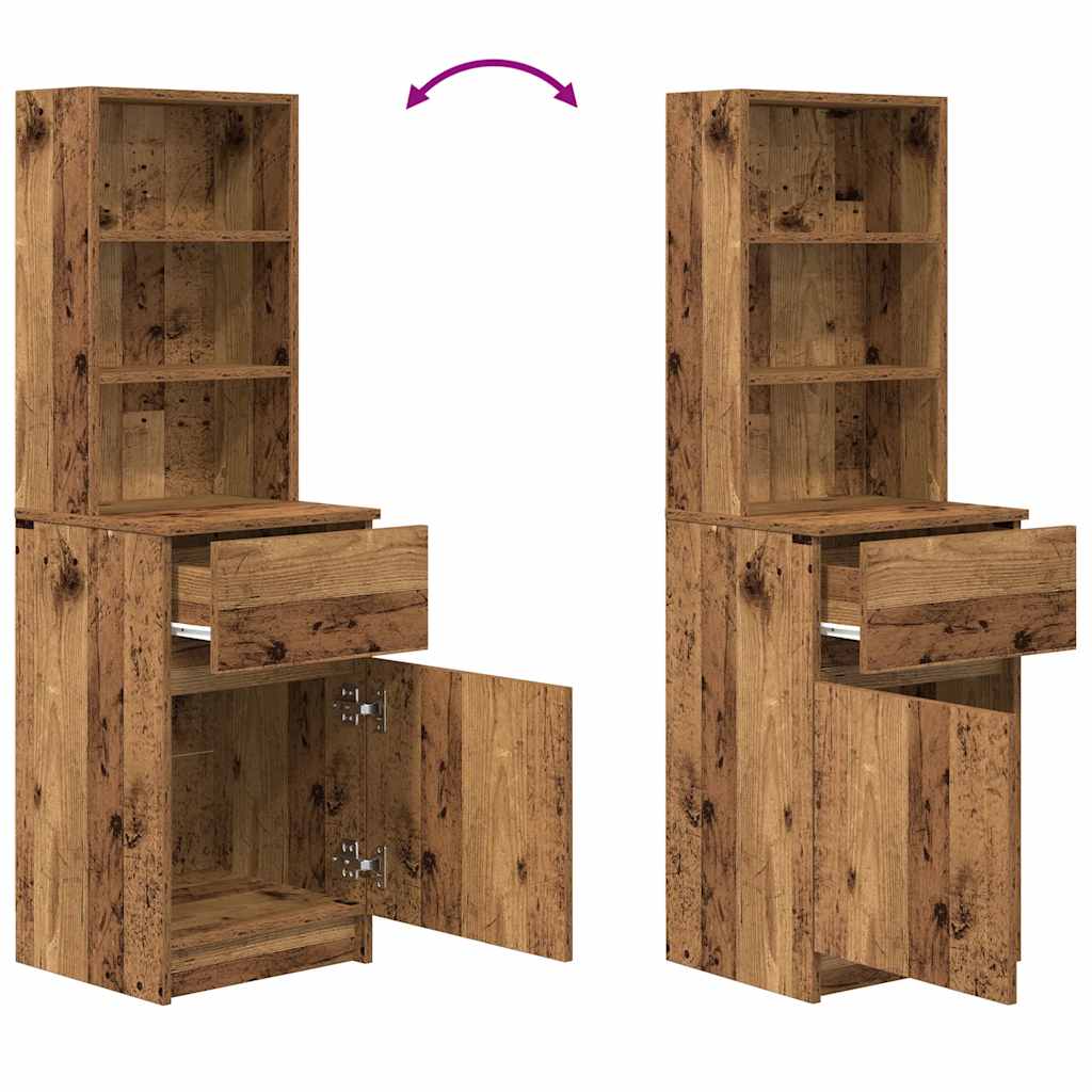 vidaXL Szafka nocna Stare drewno 39x35x125 cm Drewno klejone