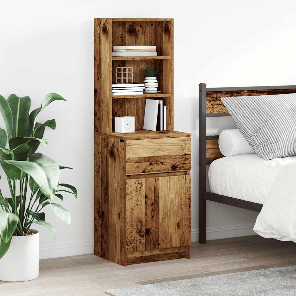 vidaXL Szafka nocna Stare drewno 39x35x125 cm Drewno klejone