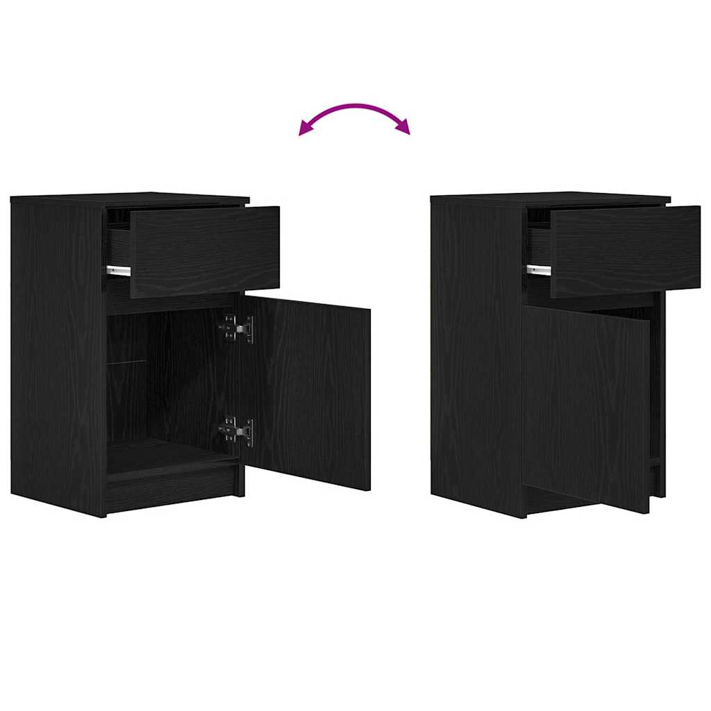 vidaXL Szafka nocna Czarna 39x35x65 cm Drewno klejone