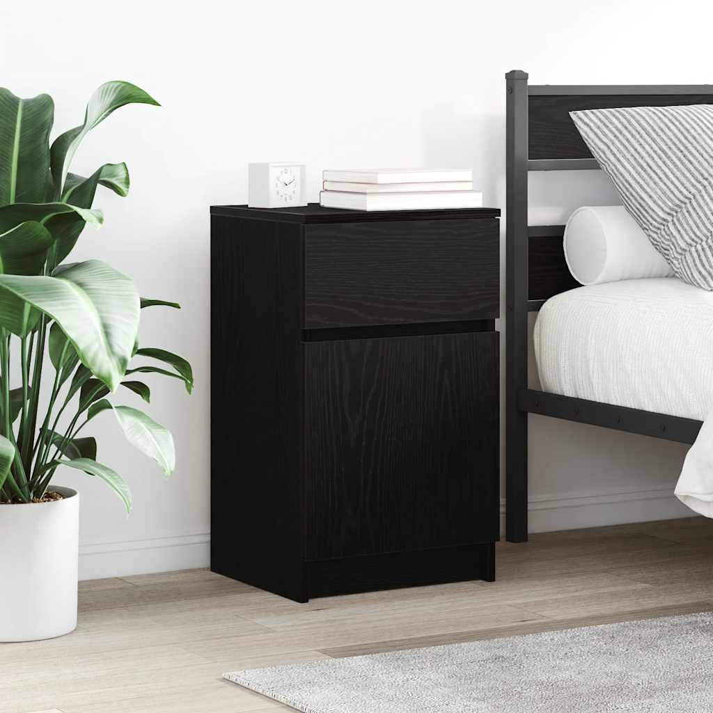 vidaXL Szafka nocna Czarna 39x35x65 cm Drewno klejone