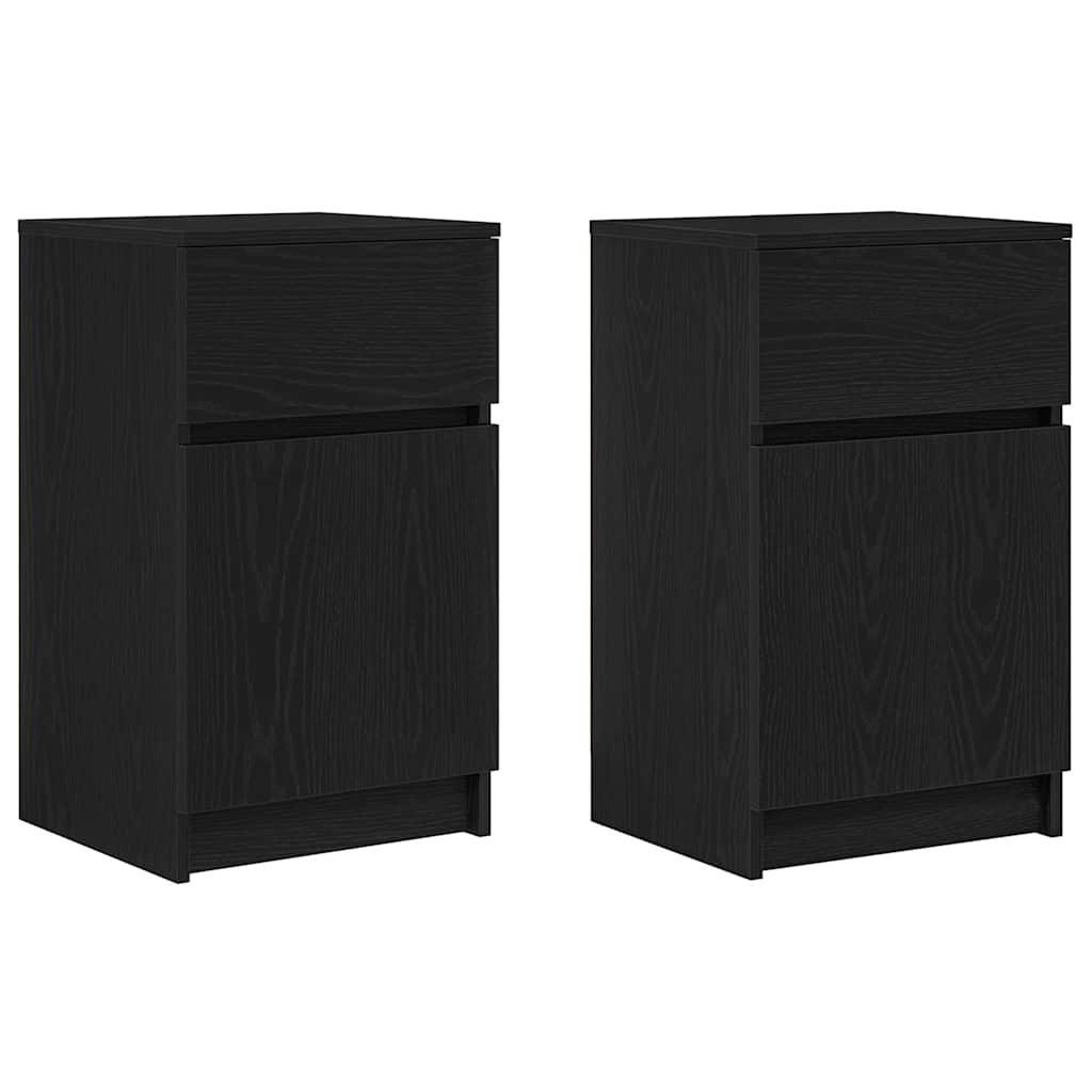 vidaXL Szafki nocne 2 szt. Czarne 39x35x65 cm Drewno klejone