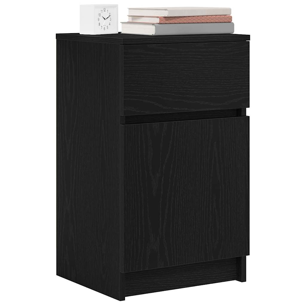 vidaXL Szafki nocne 2 szt. Czarne 39x35x65 cm Drewno klejone