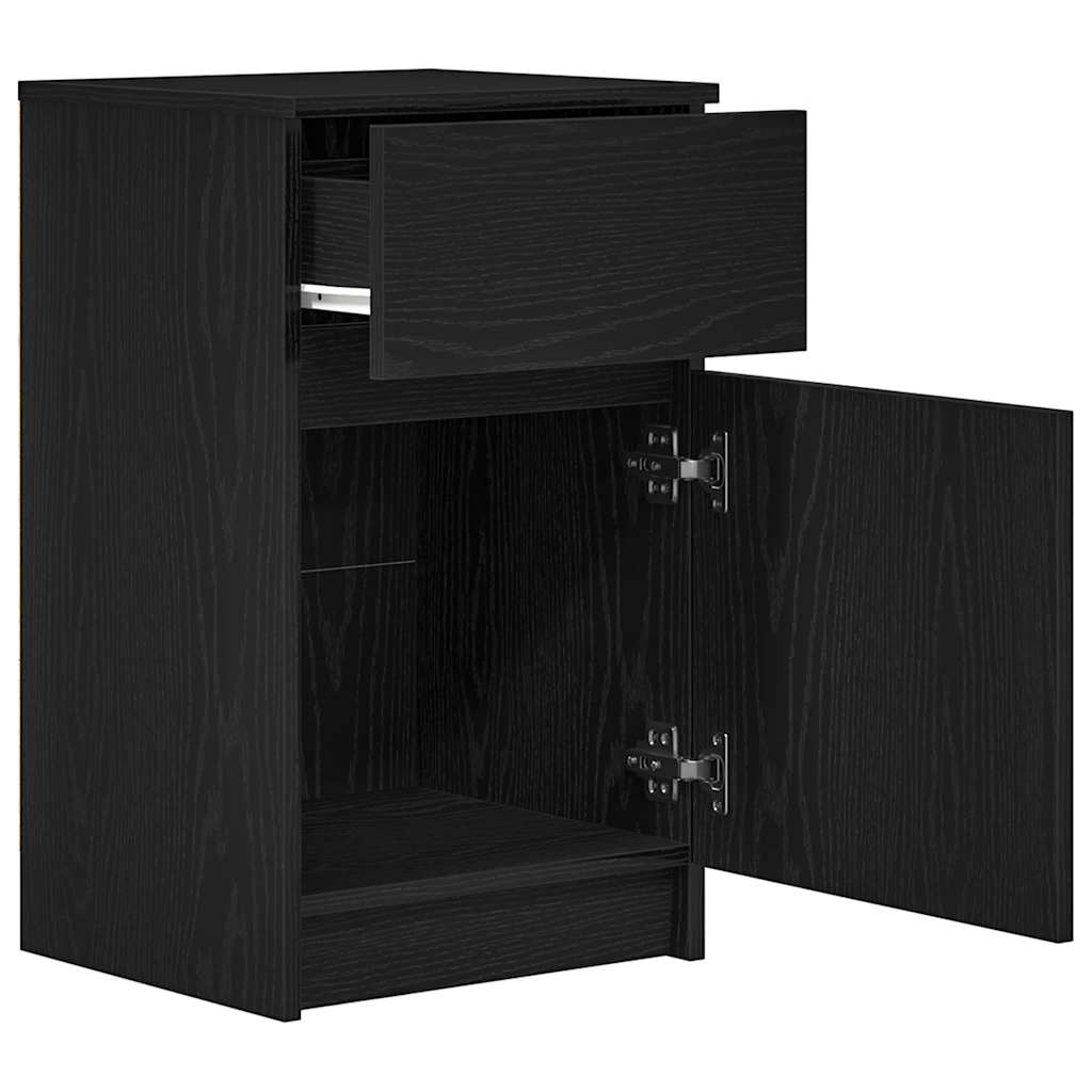 vidaXL Szafki nocne 2 szt. Czarne 39x35x65 cm Drewno klejone