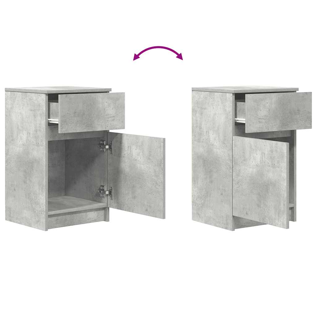 vidaXL Szafka nocna Beton Szary 39x35x65 cm Drewno klejone