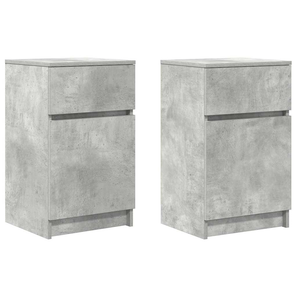vidaXL Szafki nocne 2 szt. Beton Szary 39x35x65 cm Drewno klejone