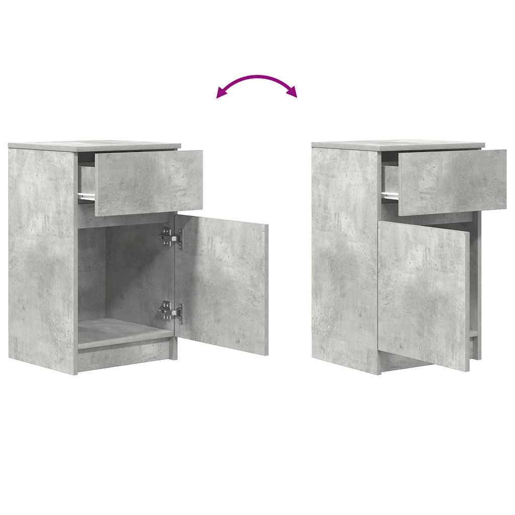 vidaXL Szafki nocne 2 szt. Beton Szary 39x35x65 cm Drewno klejone