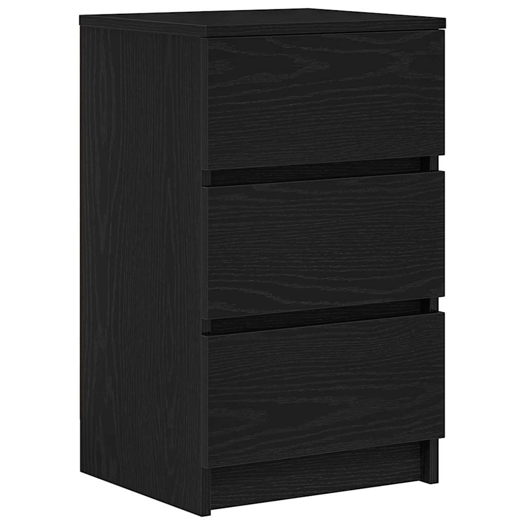 vidaXL Szafka nocna z 3 szufladami Czarna 39x35x65 cm