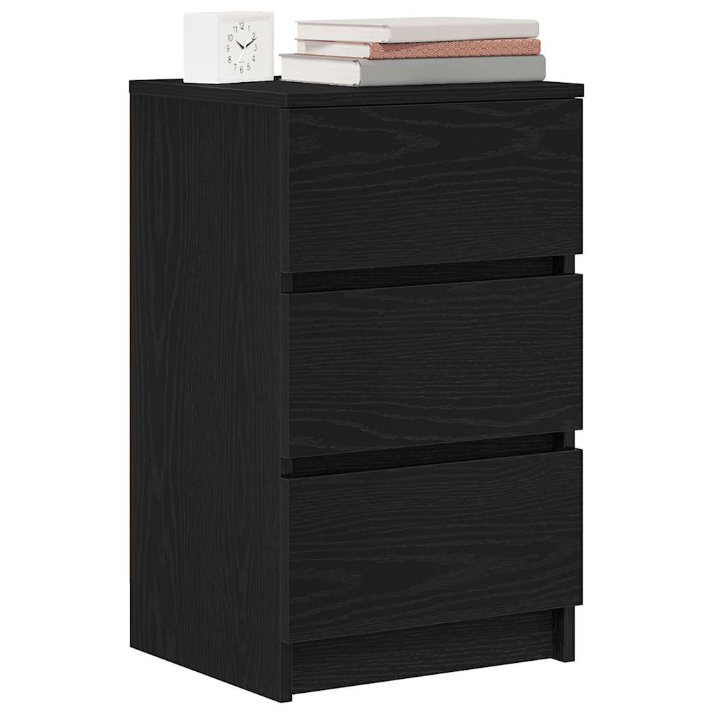 vidaXL Szafka nocna z 3 szufladami Czarna 39x35x65 cm