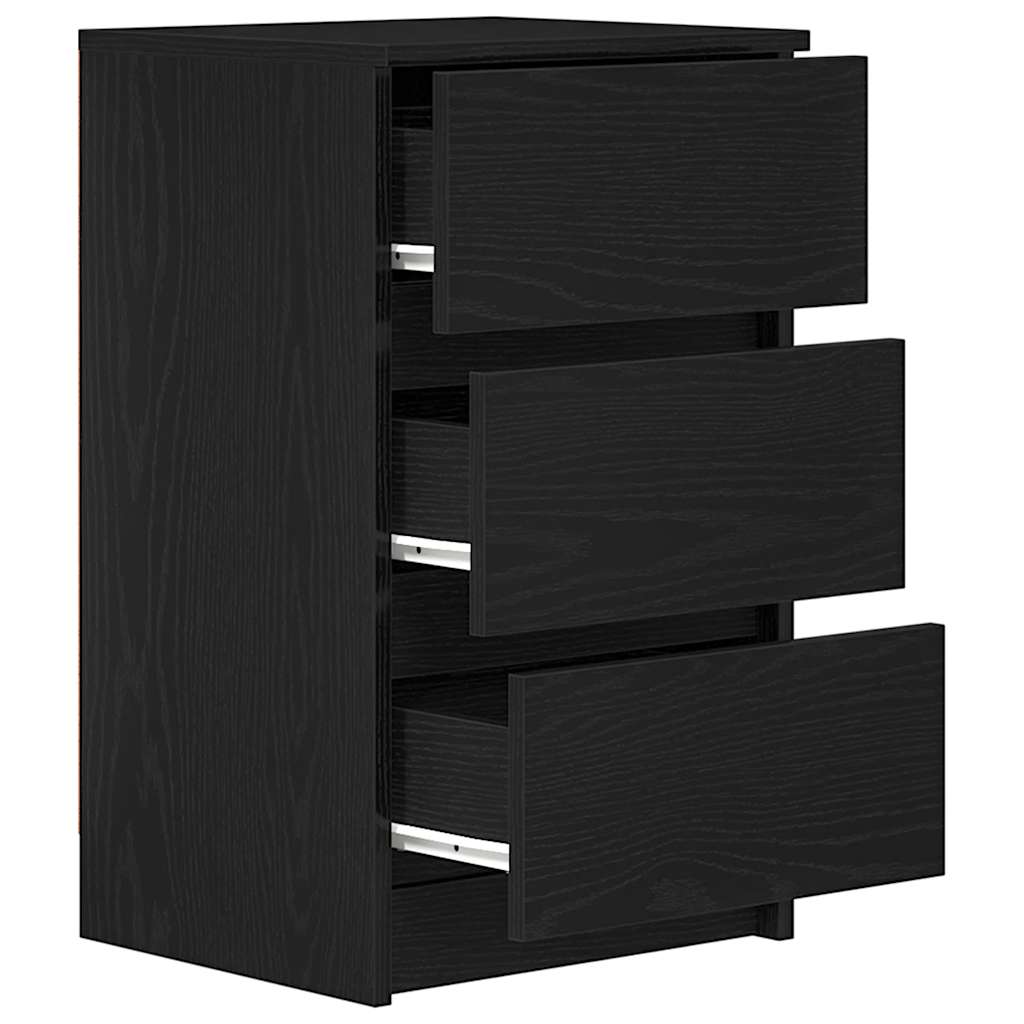 vidaXL Szafka nocna z 3 szufladami Czarna 39x35x65 cm