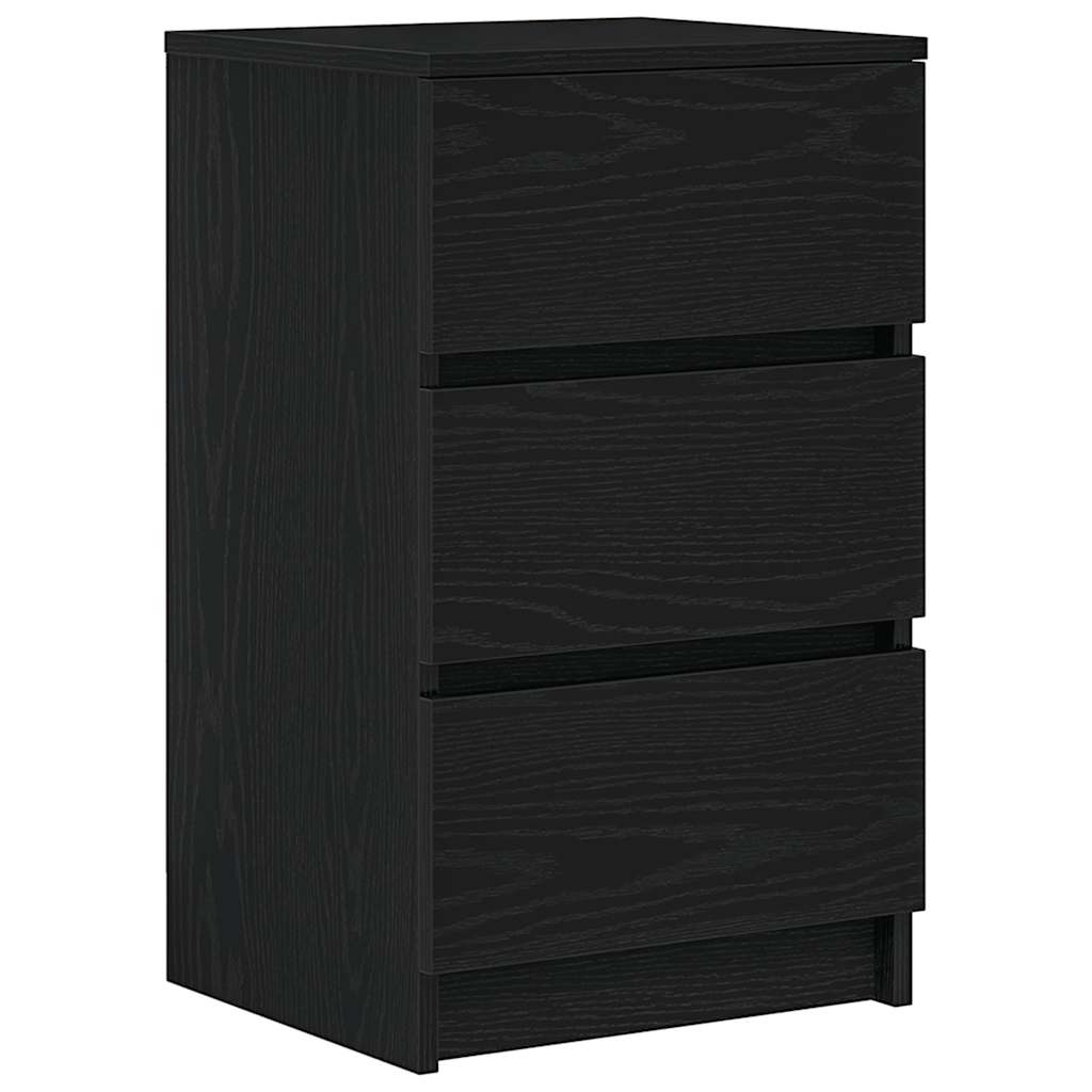 vidaXL Szafki nocne z 3 szufladami 2 szt. Czarne 39x35x65 cm