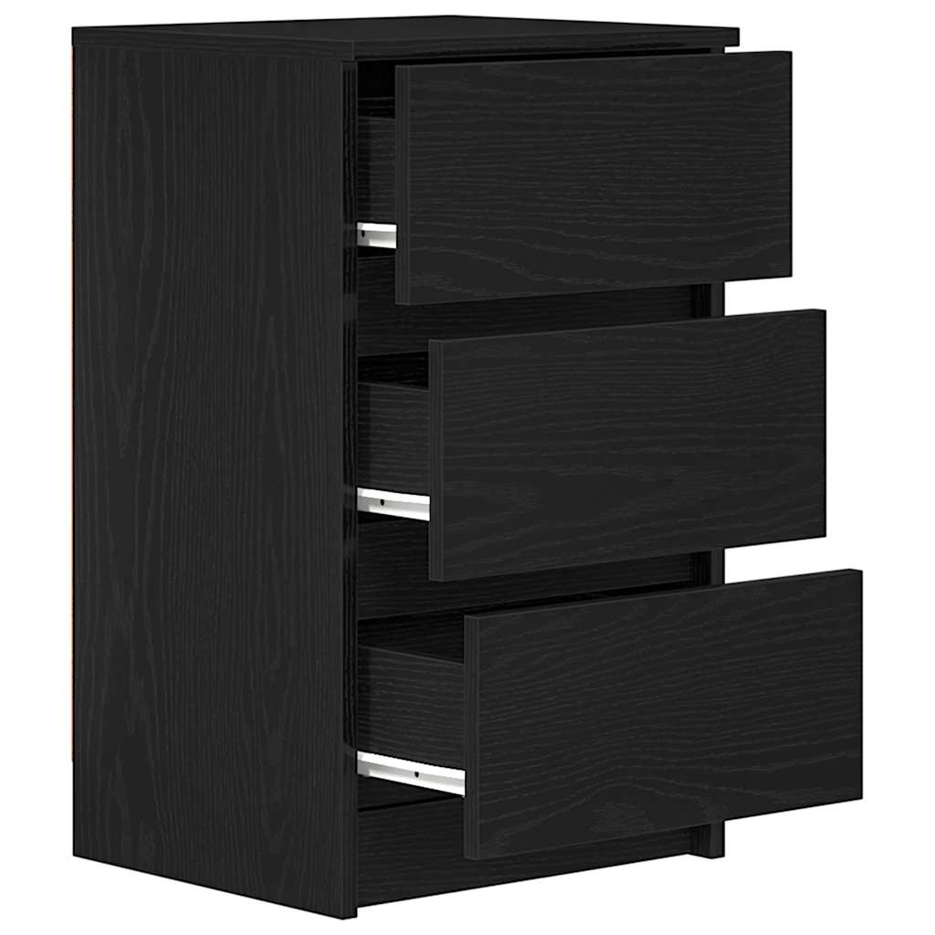vidaXL Szafki nocne z 3 szufladami 2 szt. Czarne 39x35x65 cm