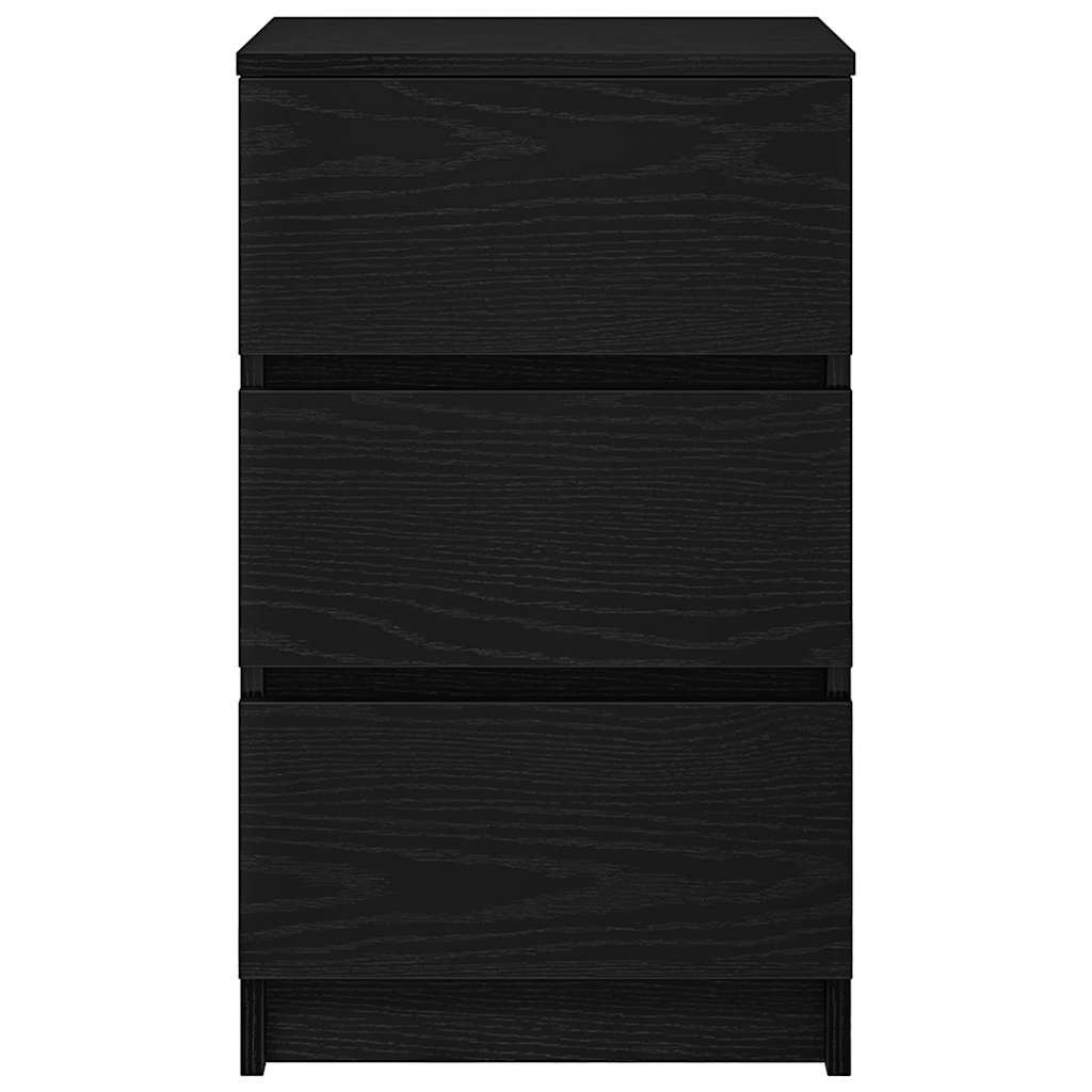 vidaXL Szafki nocne z 3 szufladami 2 szt. Czarne 39x35x65 cm