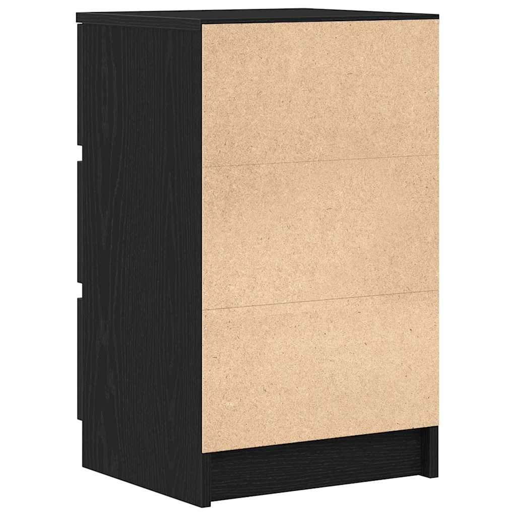 vidaXL Szafki nocne z 3 szufladami 2 szt. Czarne 39x35x65 cm