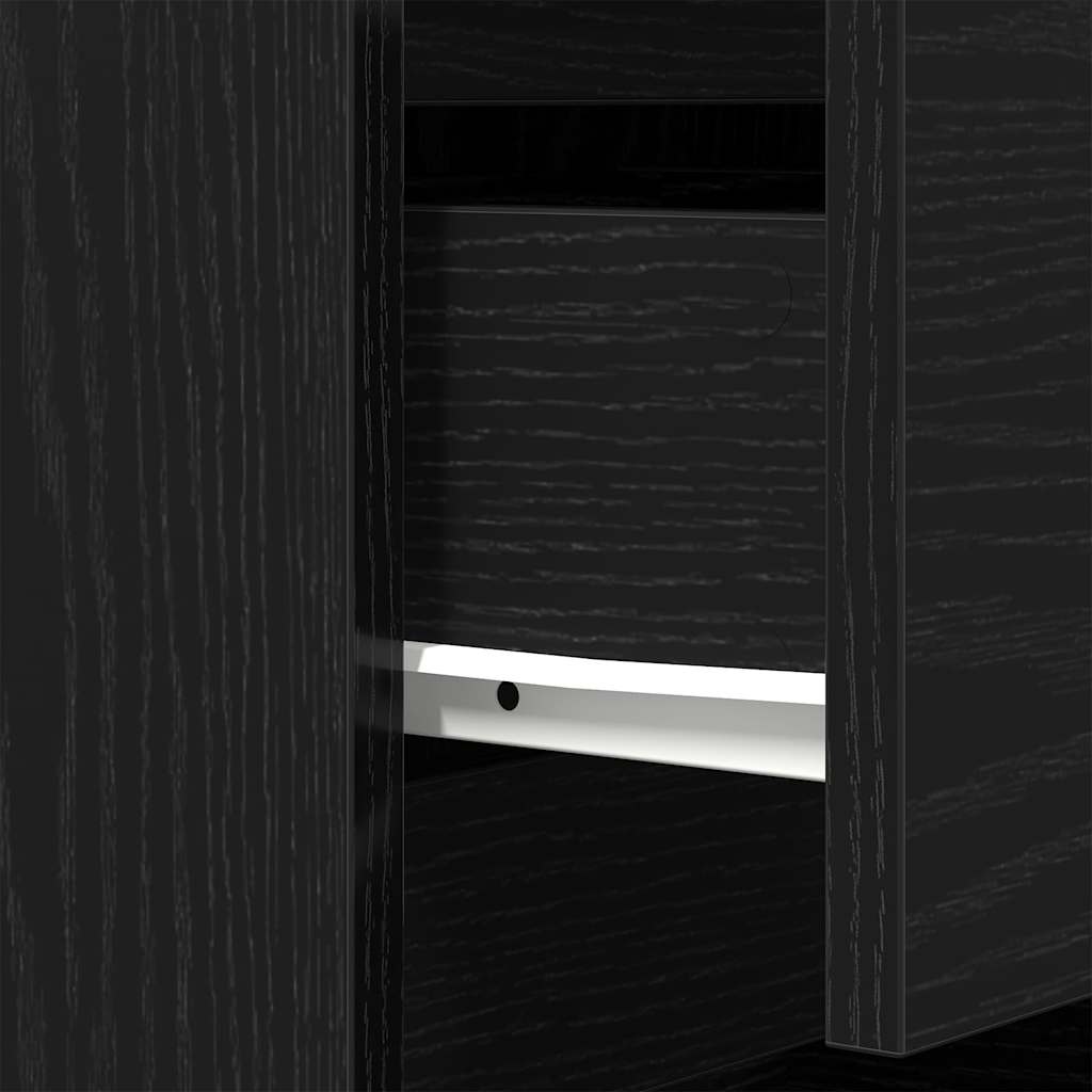 vidaXL Szafki nocne z 3 szufladami 2 szt. Czarne 39x35x65 cm