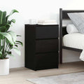 vidaXL Szafki nocne z 3 szufladami 2 szt. Czarne 39x35x65 cm
