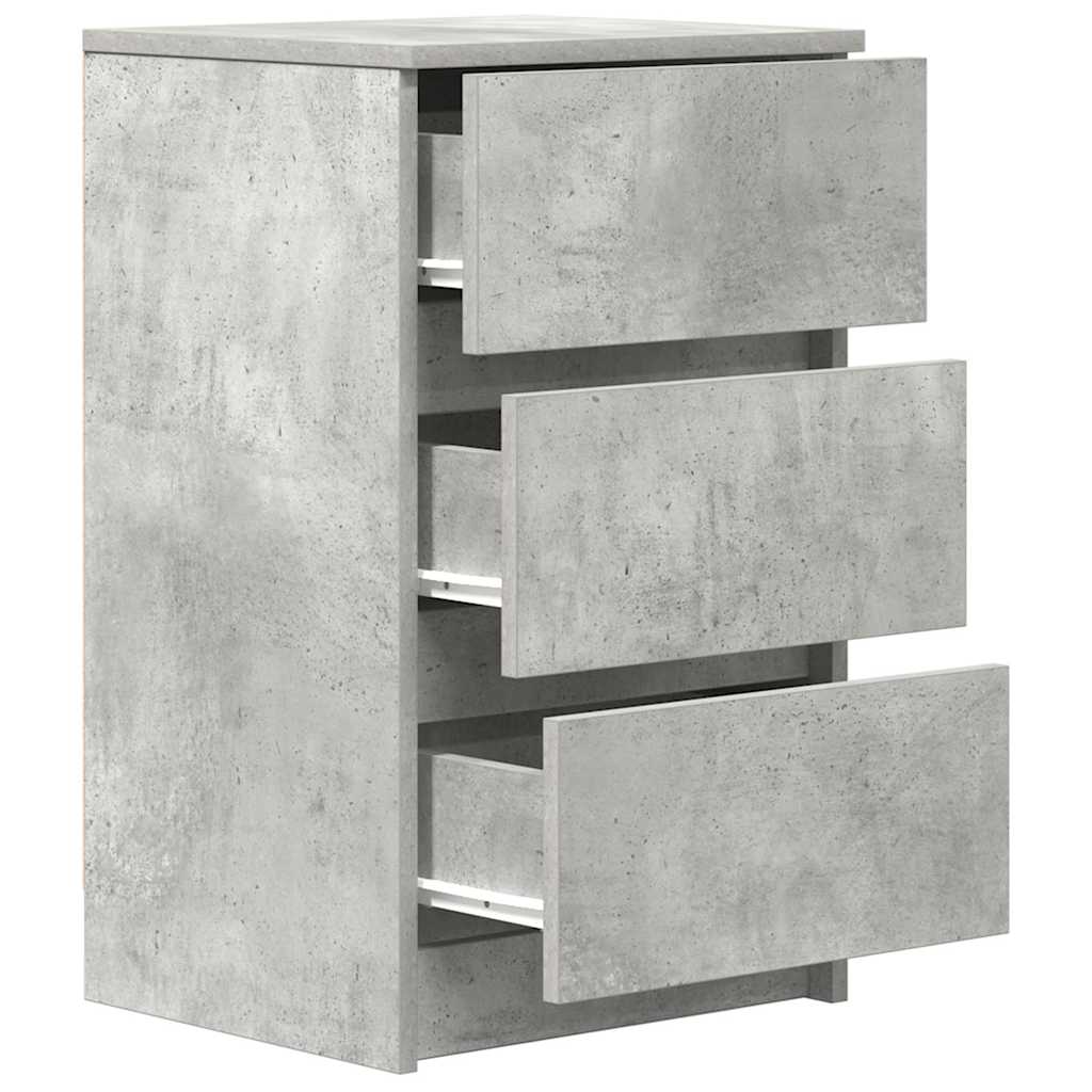 vidaXL Szafka nocna z 3 szufladami Betonowa szarość 39x35x65 cm